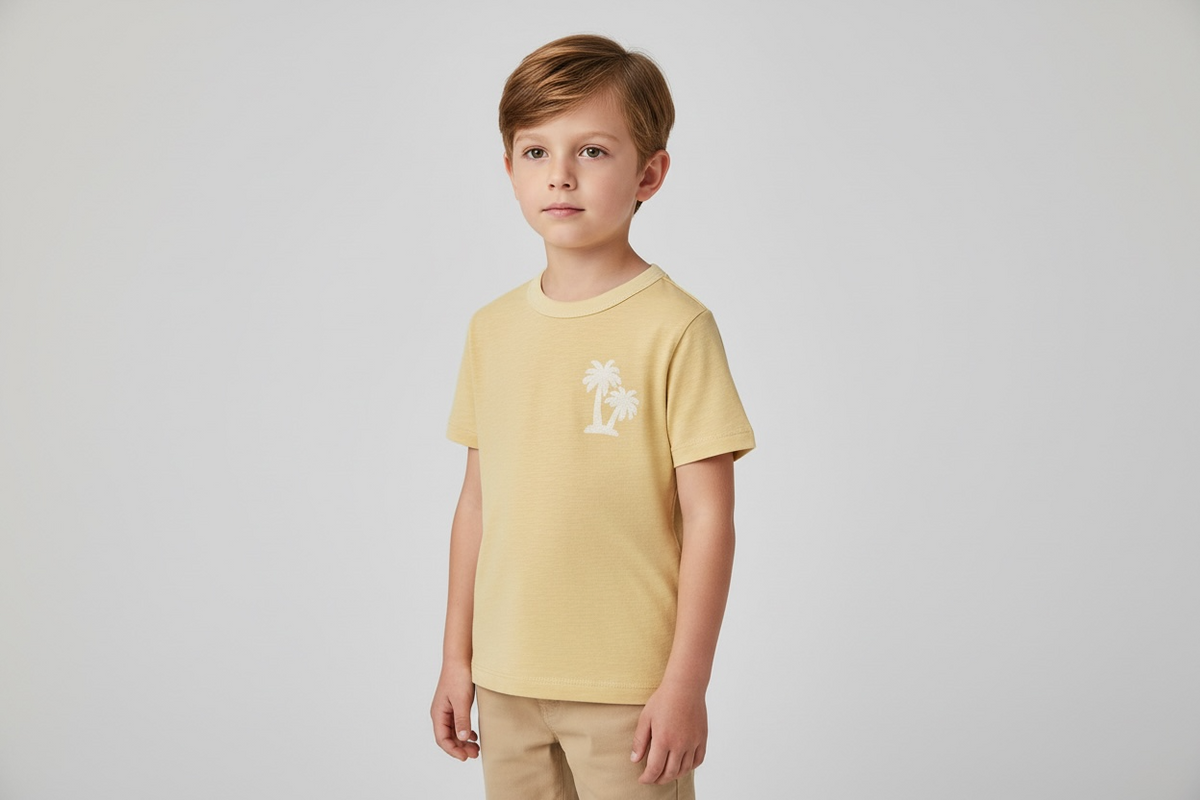 Children's T-shirt with palm tree print – 100% cotton