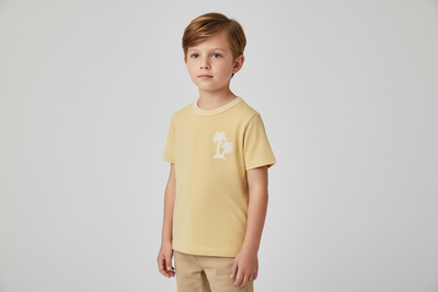 Kinder T-Shirt mit Palmen-Print – 100% Baumwolle