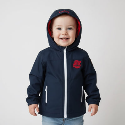 Dunkelblaue Kapuzenjacke mit „Hero“-Motiv von Chicco-Child