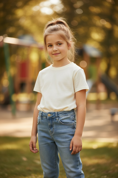 Hose im Denim-Look aus 100 % Baumwolle für Mädchen