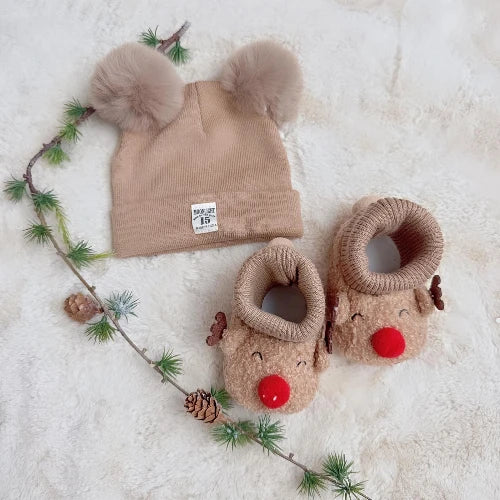 Poklon Set - Kapa i Papučice za Bebe-0-18 mj. - Šaramondo