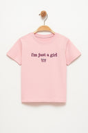 „I’m just a girl“ T-Shirt mit Kristallen – (10–14 Jahre)
