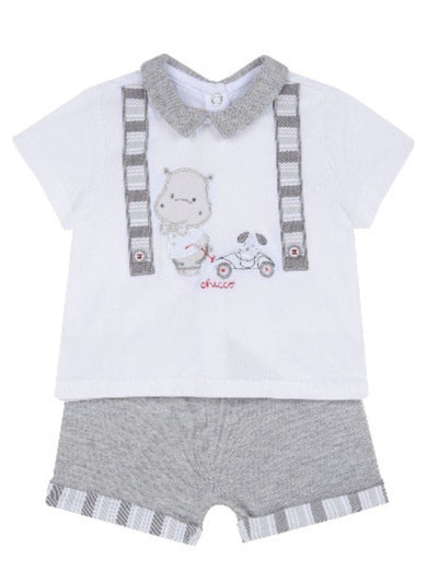 Chicco Kurzarmshirt und Shorts "Kleines Nashorn"