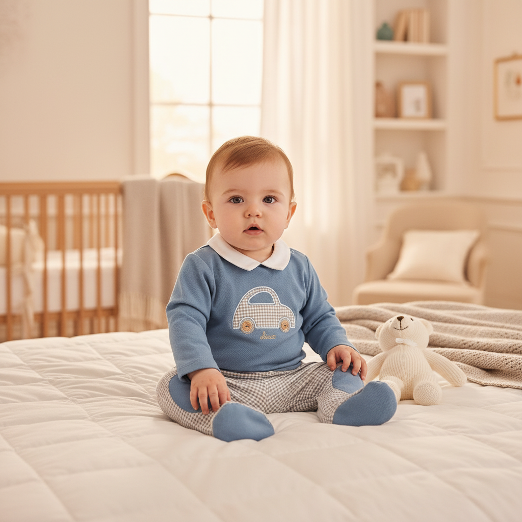 Chicco bodi "Autić" s nogavicama - FSC® i OEKO-TEX® blue
