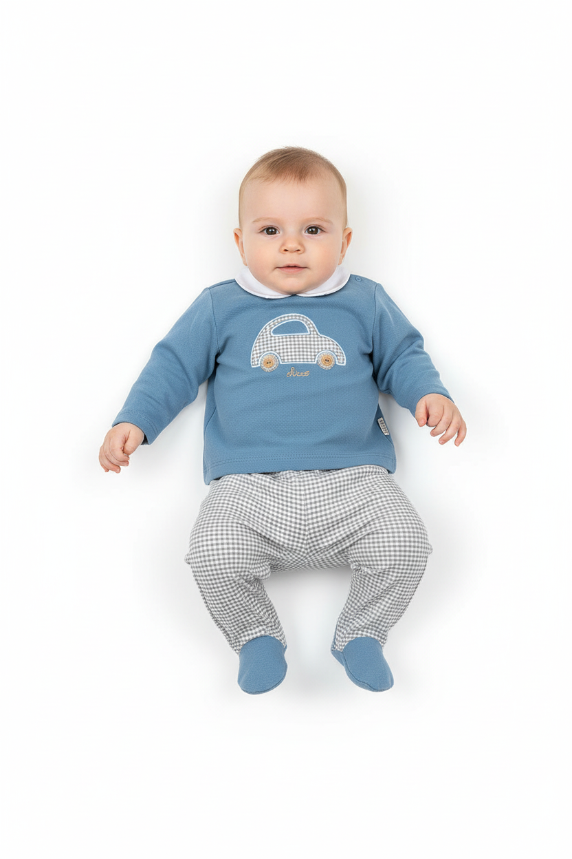 Chicco bodi "Autić" s nogavicama - FSC® i OEKO-TEX® blue