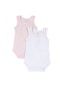 My First Chicco — Body bez rukava, 2 komada s labudovima | Ružičasta + bijela