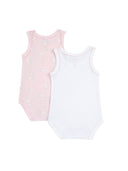 My First Chicco — Body bez rukava, 2 komada s labudovima | Ružičasta + bijela