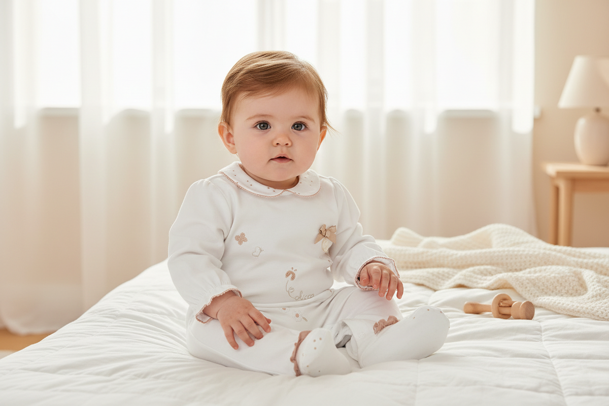 Chicco "Flowers" bodysuit with legs - FSC® and OEKO-TEX®