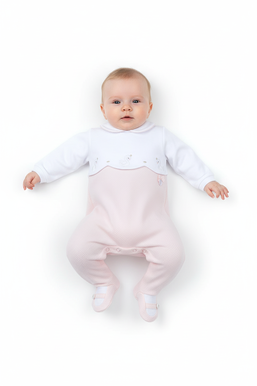 Chicco bodi "Labudić" s nogavicama - FSC® i OEKO-TEX®
