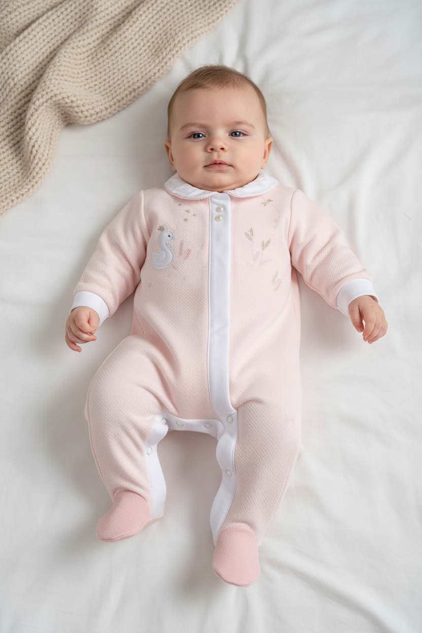 Chicco "Swan" bodysuit with legs - FSC® and OEKO-TEX®