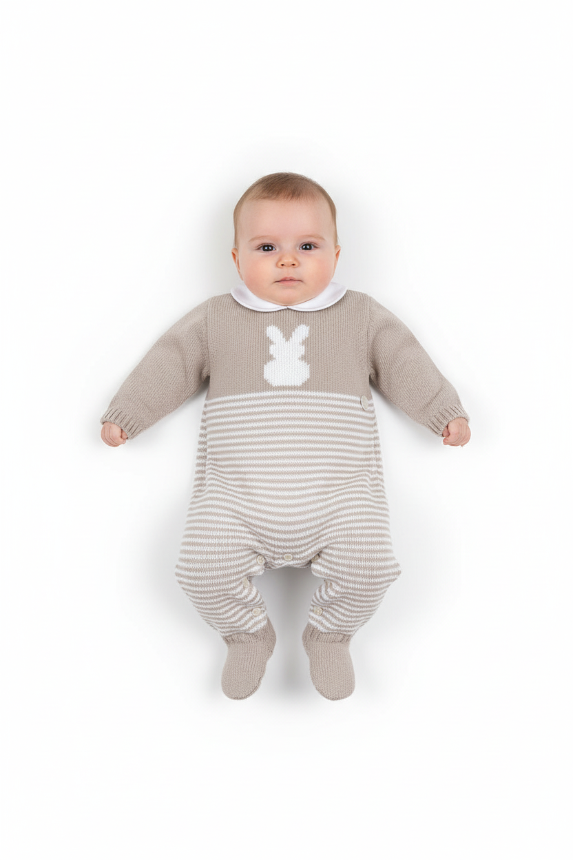 Chicco knitted bodysuit "Rabbit" with legs - FSC® and OEKO-TEX®