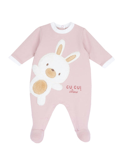 Chicco Plüschhasen-Body – rosa, mit Füßen