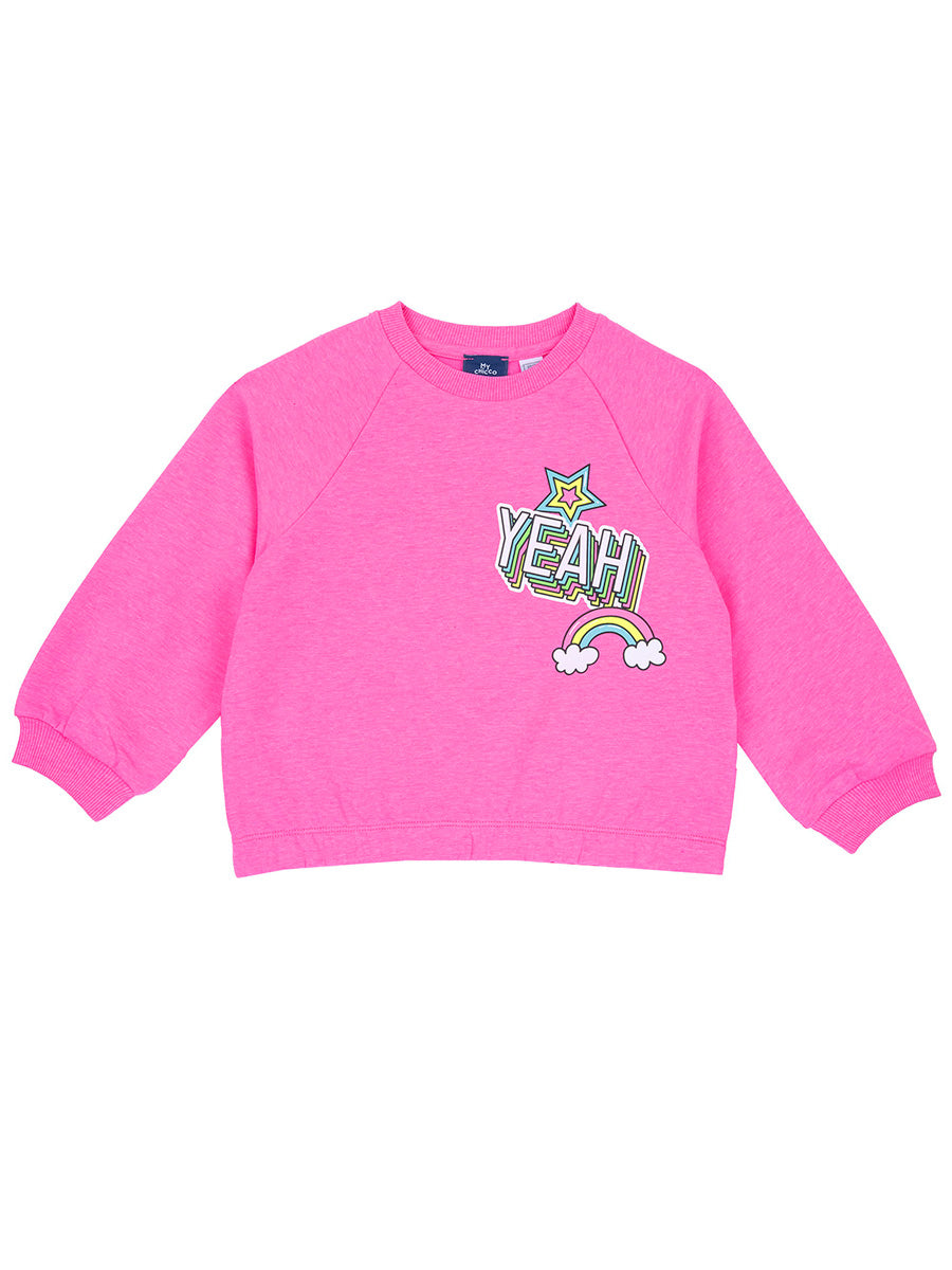 Chicco fuksija dukserica za djevojčice s printom “YEAH”