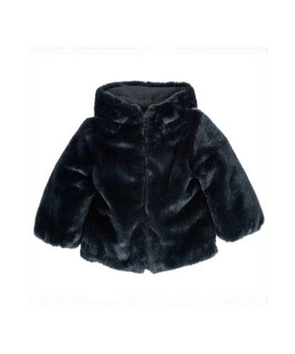 Chicco fur coat black with zipper