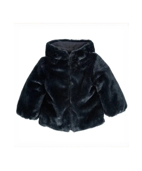 Chicco fur coat black with zipper