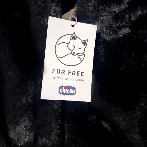 Chicco fur coat black with zipper