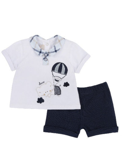 Chicco Poloshirt mit kurzen Ärmeln und Shorts