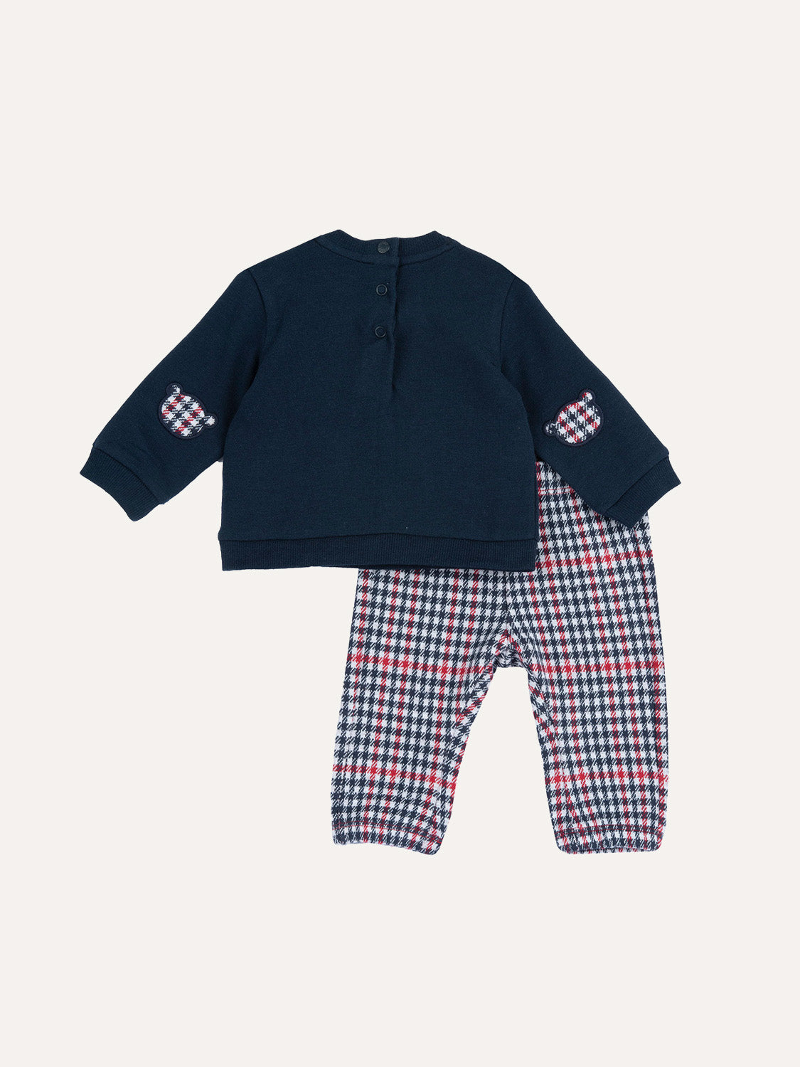 Chicco dvodijelni set za bebe s medvjedićem – tamnoplavi/karirani