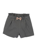 Chicco — Shorts mit Schleife und gerafftem Bund | Mittelgrau