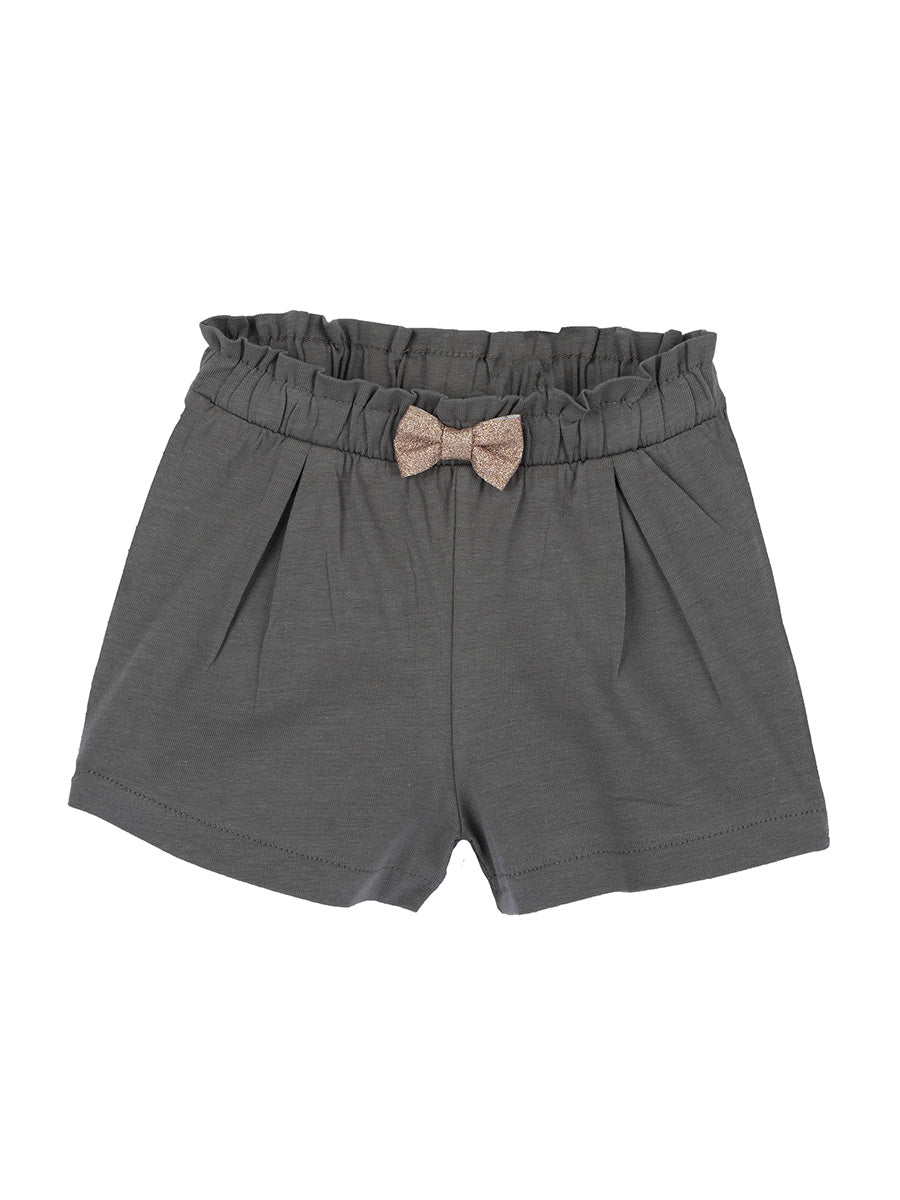 Chicco — Shorts mit Schleife und gerafftem Bund | Mittelgrau