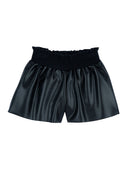 Chicco — Kurze Shorts aus Kunstleder | Schwarz