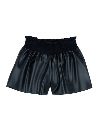 Chicco — Kurze Shorts aus Kunstleder | Schwarz
