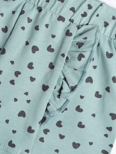 Chicco – Shorts mit Rüschen und Herzmuster | Hellgrün
