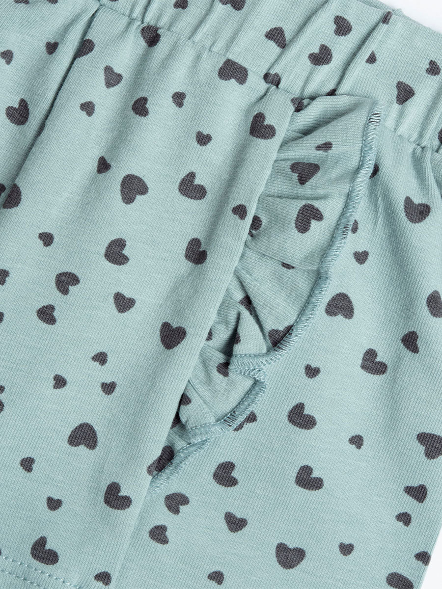 Chicco – Shorts mit Rüschen und Herzmuster | Hellgrün