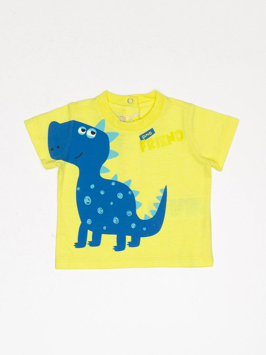 Chicco – Kurzarm-T-Shirt „Dino Friend“ | Gelb