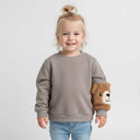 Sweater with teddybear - grey colour