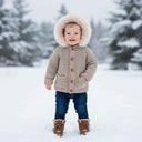 Knitted vest with hood