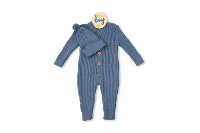 Poklon paket „It’s a Boy” – mekani pleteni set od prirodne vune