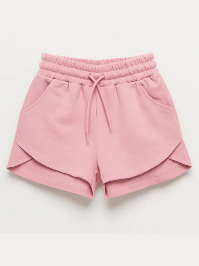 Kindershorts mit Lasche – (4-8 Jahre) – Zartrosa &amp; Schwarz