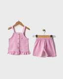 Zweiteiliges Set für Mädchen – rosa Karomuster