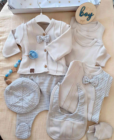 Premium Baby Shower Geschenkset (10-teilig) in einer „OH BABY“ Holzbox