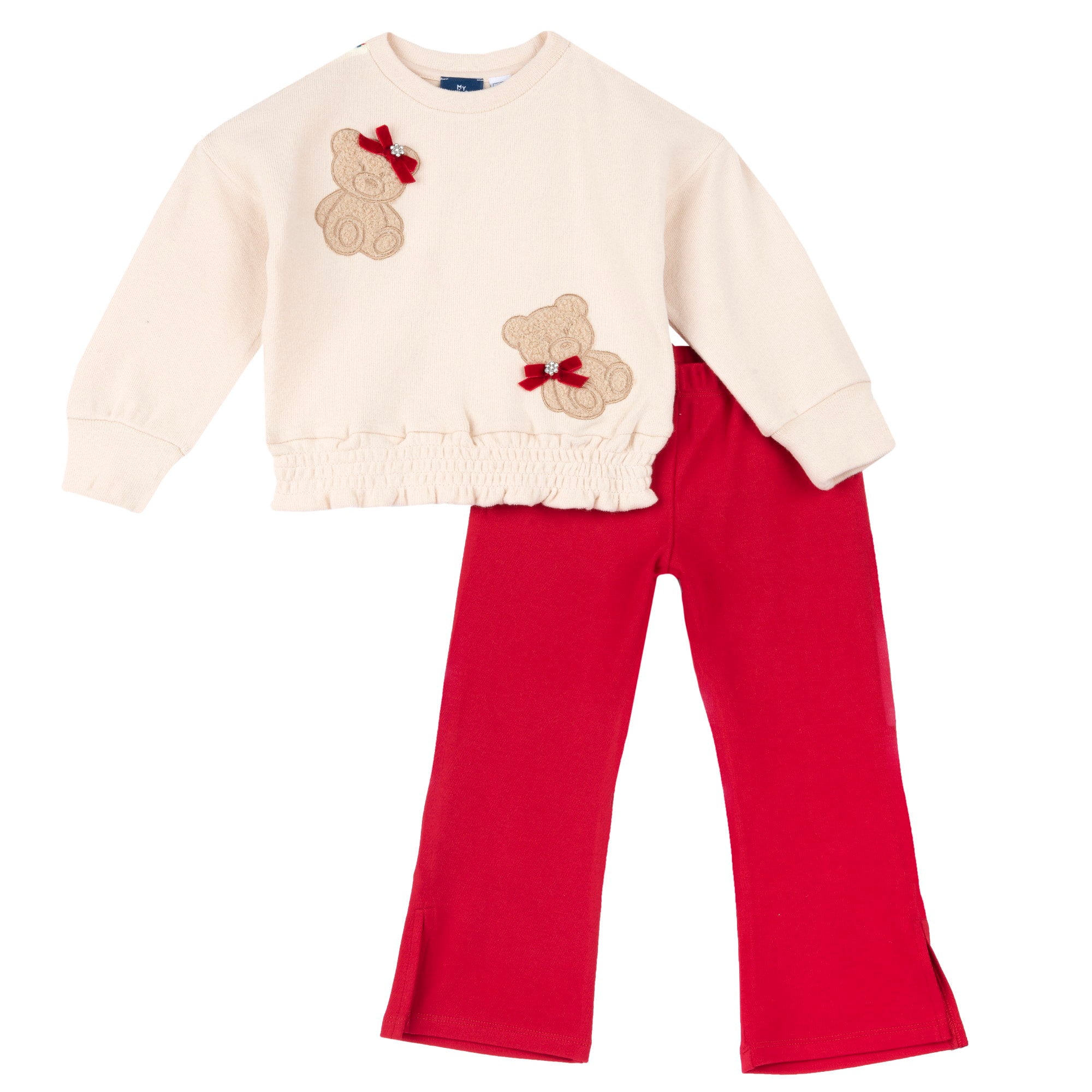 Chicco Mädchenset Teddy – Oberteil und rote Hose