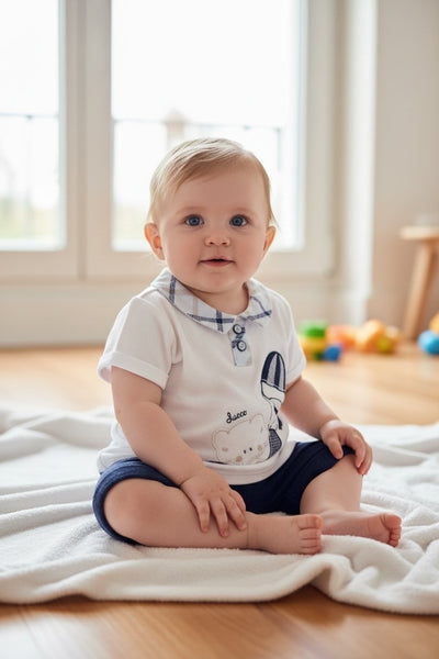 Chicco Poloshirt mit kurzen Ärmeln und Shorts