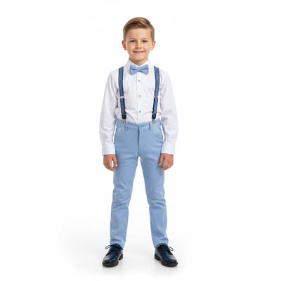 Elegantan dječji set s košuljom, hlačama i tregerima (110-128) - Šaramondo