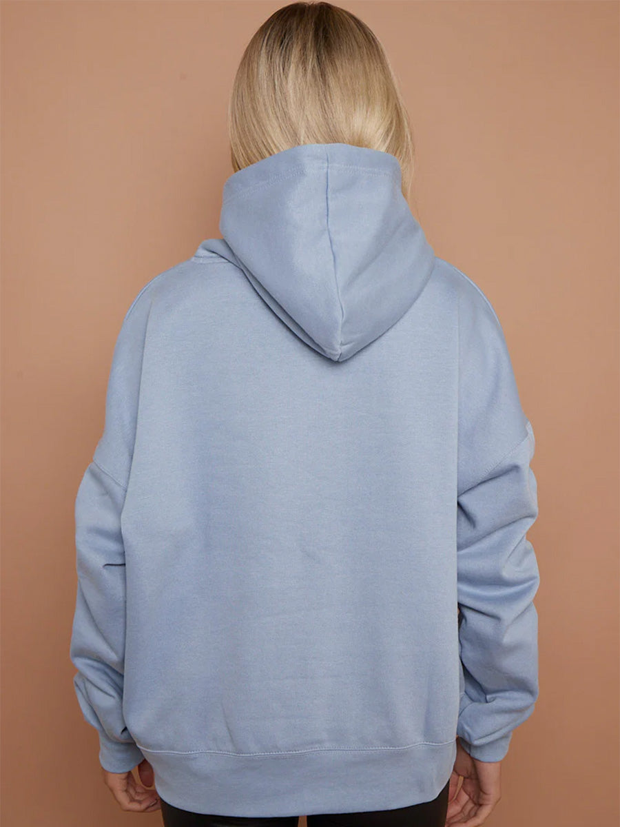 Fleece hoodie with a ribbon tie