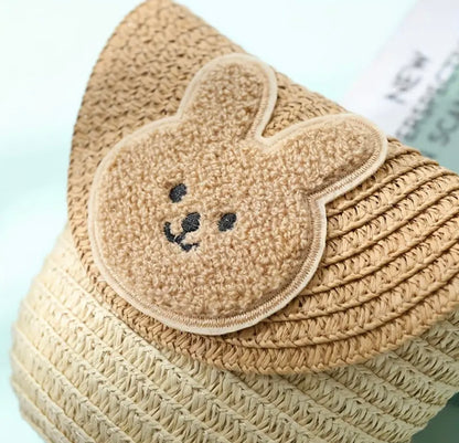 Gestrickte Kinder-Strandtasche mit Hasenmotiv
