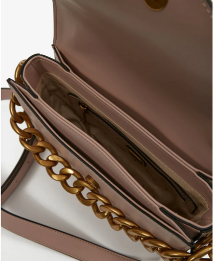 Guess elegante Handtasche mit Kette – Nude