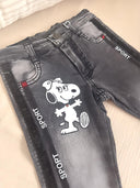 Jeans with Snoopy motif