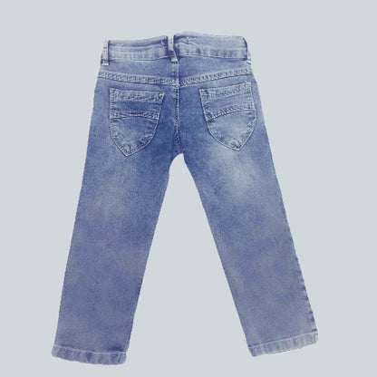 100% cotton denim-look pants for girls