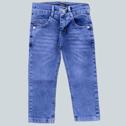 100% cotton denim-look pants for girls