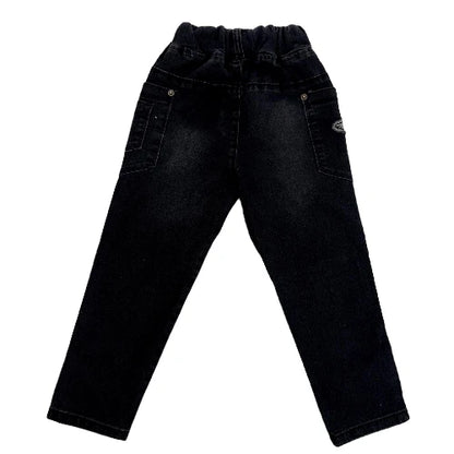 Boys' trousers with elastic waistband - black