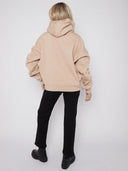 Oversized hoodie with pleated sleeves
