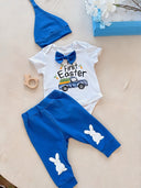 Set für das erste Osterfest - Blauer Hase