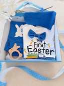 Set für das erste Osterfest - Blauer Hase