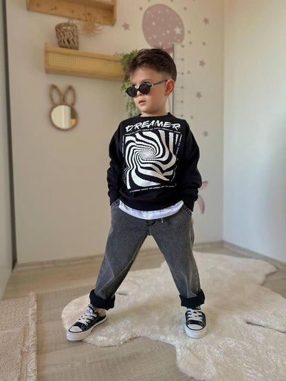Kinderset - Dreamer T-Shirt und graue Jeanshose