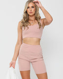 Set: Crop top and cycling shorts 